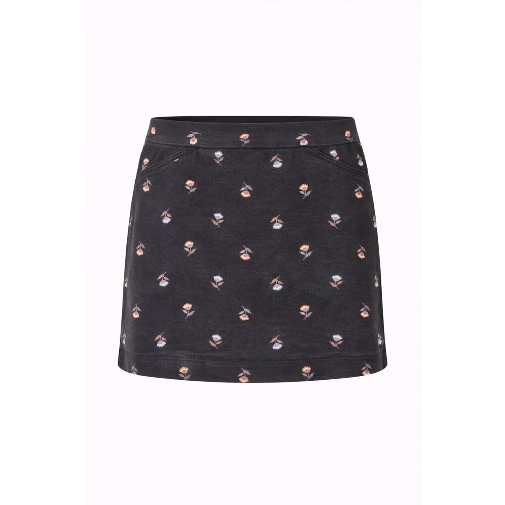Croft & Barrow Floral Stretch Skort Size 16 Regular Black Comfort Waist